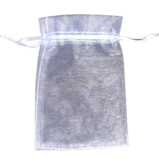 SAQUINHO DE ORGANZA BRANCO - 10 cm X 15 cm - EDIÇÃO DE NATAL