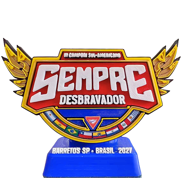 TROFÉU 3D - VI CAMPORI DSA SEMPRE DESBRAVADOR 2027 - 9cm x 12cm