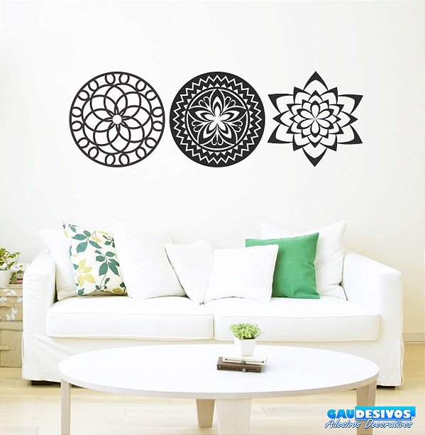 Adesivos de Parede 3 Mandalas