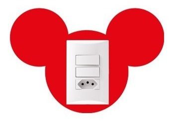 Adesivo de Interruptor Cabeça Mickey Vermelha