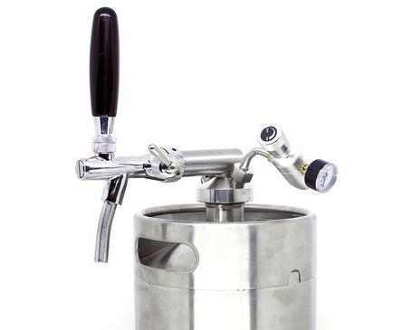 Tampa Growler INOX (Barril Tipo Keg) Com Torneira Italiana e Reguladora CO2