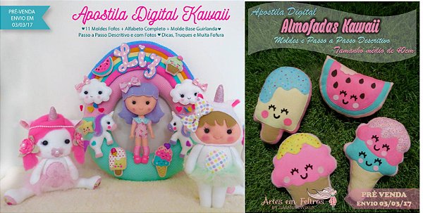 COMBO KAWAII -  Apostila Digital Kawaii + Apostila Almofadas Kawaii