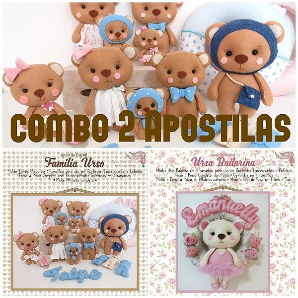 COMBO 2 Apostilas Digitais sendo: Ursa Bailarina e Família Ursos - IDEAL INICIANTES