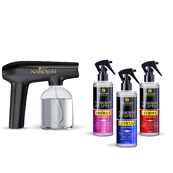 Nano Gold Jet Spray 2.0 + Medula + Córtex + Cutícula - Natureza Cosméticos