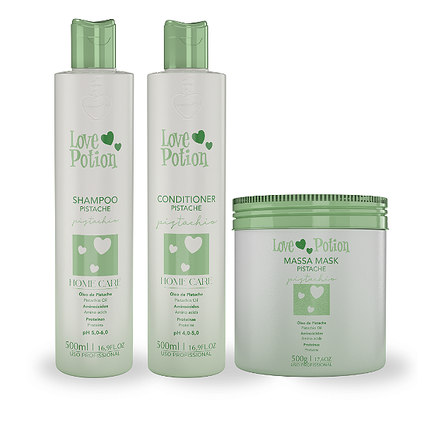 Kit Home Care Pistache - Shampoo + Máscara + Condicionador - Love Potion