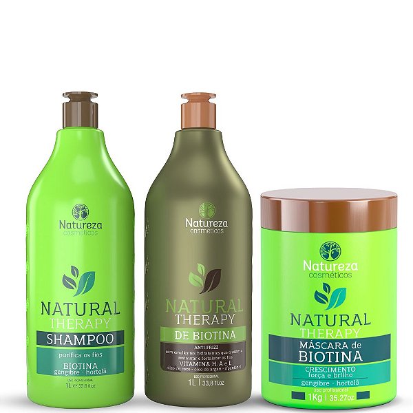 Kit Natural Therapy de Biotina 1L + Máscara de Biotina 1Kg - Natureza Cosméticos