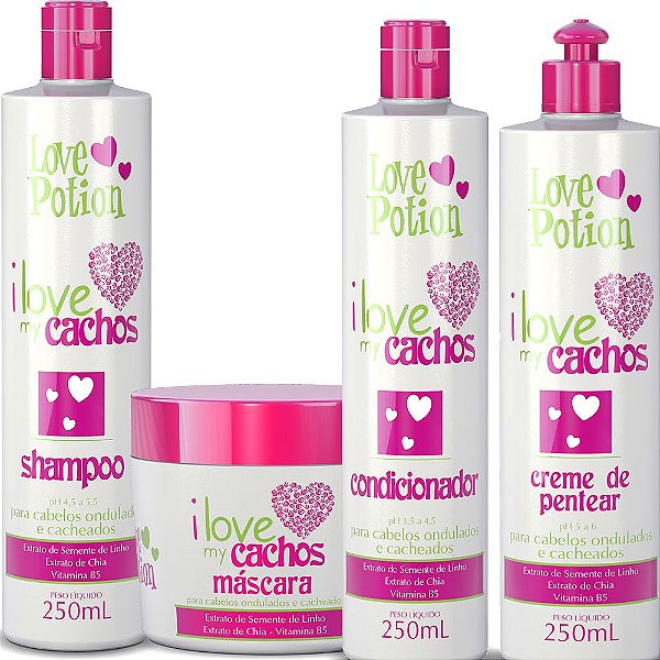 Kit 4 Passos - I Love My Cachos 250ml - Love Potion