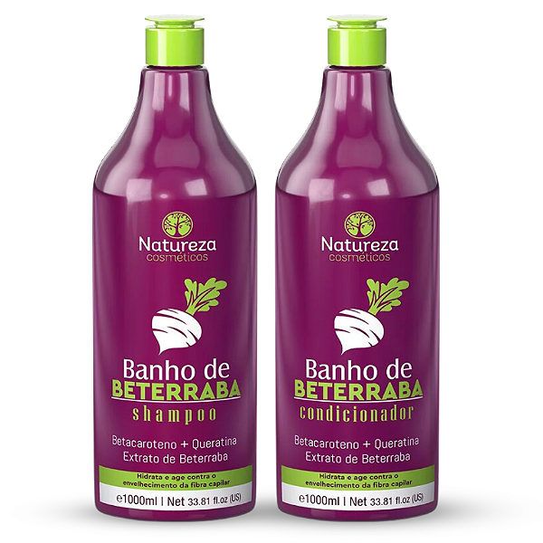 Beterraba - Shampoo e Condicionador 1L - Natureza Cosméticos