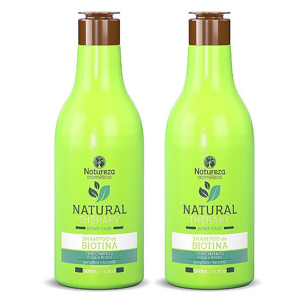 2 Shampoos 500ml - Biotina-  Natureza Cosméticos