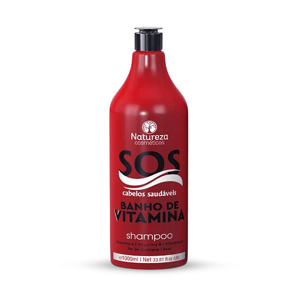 1 Shampoo Litro - SOS Banho de Vitaminas - Natureza Cosméticos