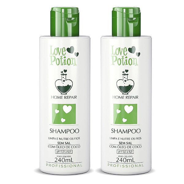 2 Shampoos Home Care - Óleo de Coco - Love Potion