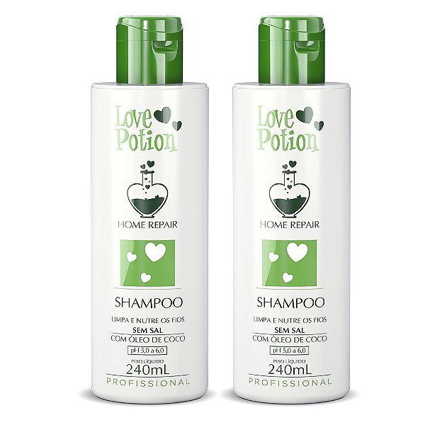 2 Shampoos Home Care - Óleo de Coco 240ml - Love Potion