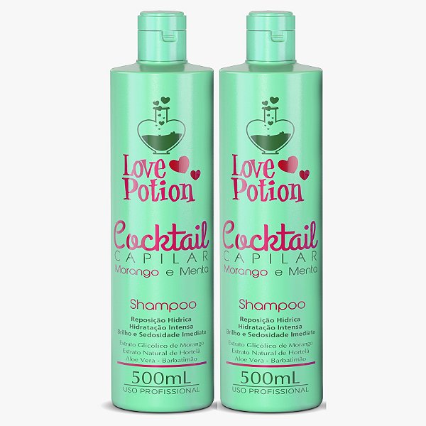 2 Shampoos - Cocktail Morango e Menta - Love Potion