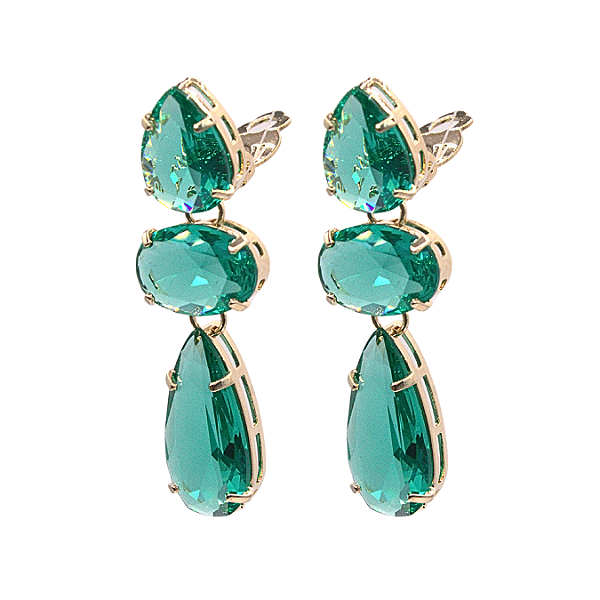 Brinco de Pressão Pretiosus Raridade - Uma Pérola de Elegância - Verde  Tiffany Dourado