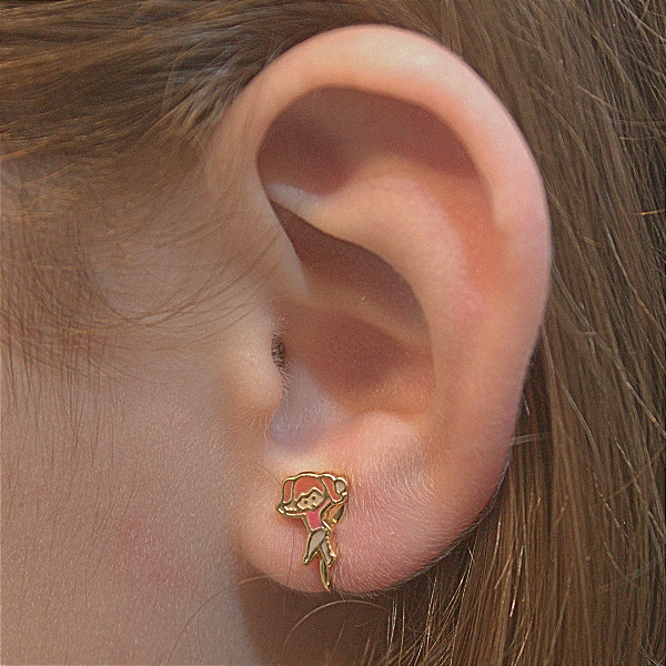 Brinco de Pressão Infantil BP - Bailarina | Banho Ouro 18K ou Prata 925