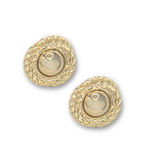 Brinco de Pressão BP com Base Fixa Redonda | Banho Ouro ou Prata | Clipe Francês | 2,00 x 2,00 cm