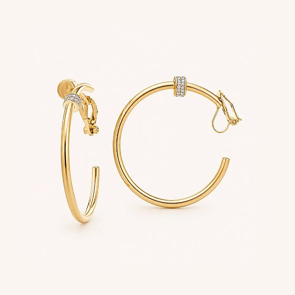 Brinco de Pressão BP Lumière Anneau Banho no Ouro 18K