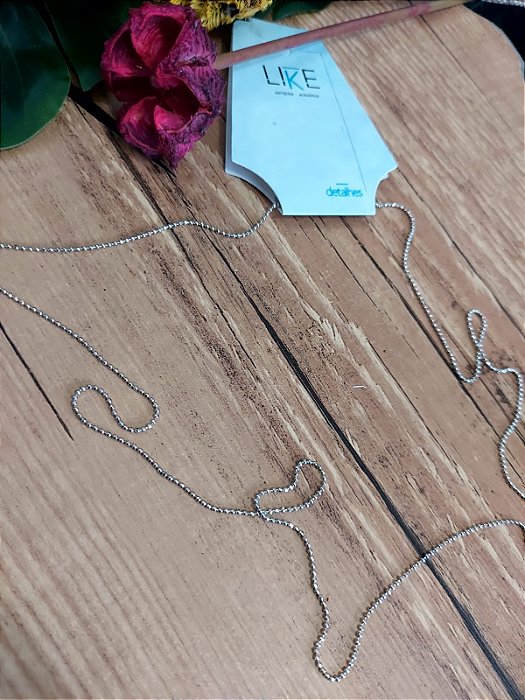 Colar corrente bolinha white