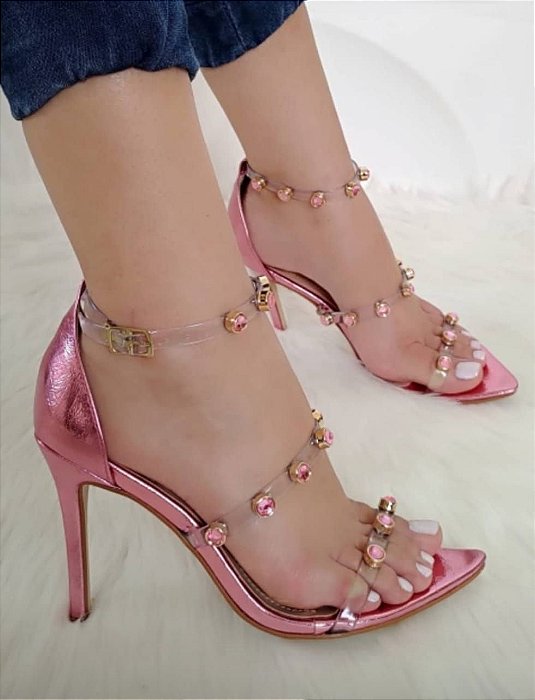 sandalia de vinil transparente