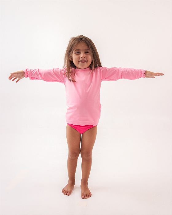 Camiseta Proteção Solar 50+ Rosa Claro