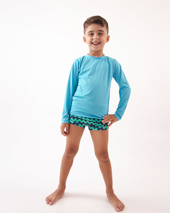 Camiseta Proteção Solar 50+ Azul Piscina