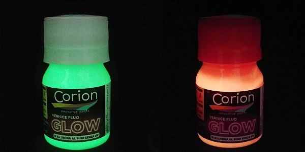 Kit 2 Potes Tinta Glow Corion 25ML - Brilha No Escuro Sem Luz Negra