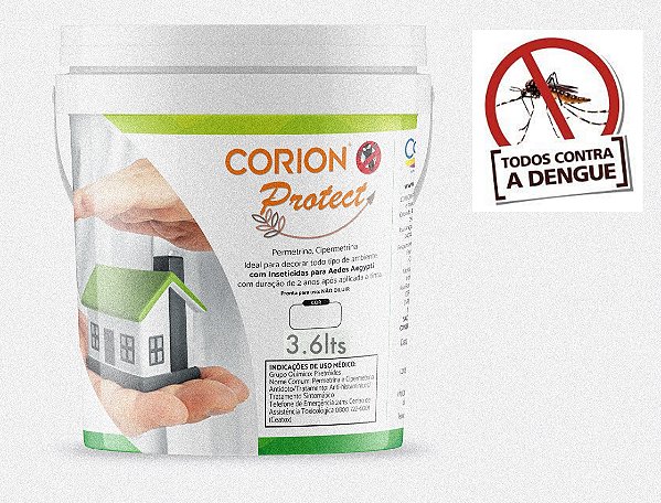 Kit 2 x Galões de 3.6lts Tinta Antimosquito Corion Protect 3,6L Acrílica Premium Protecao 24 Meses