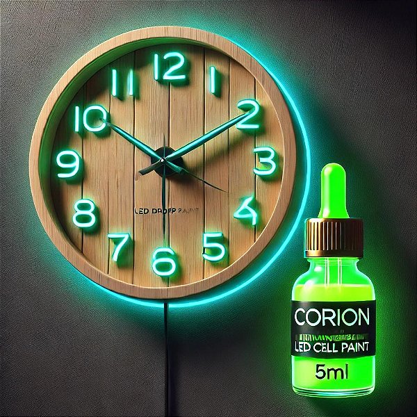 5ml Tinta Glow Corion (c/ Aplicador) p/ pintura de ponteiro e quadrante de relogio. Pre Mixed Luminosa p/ brilhar no escuro.
