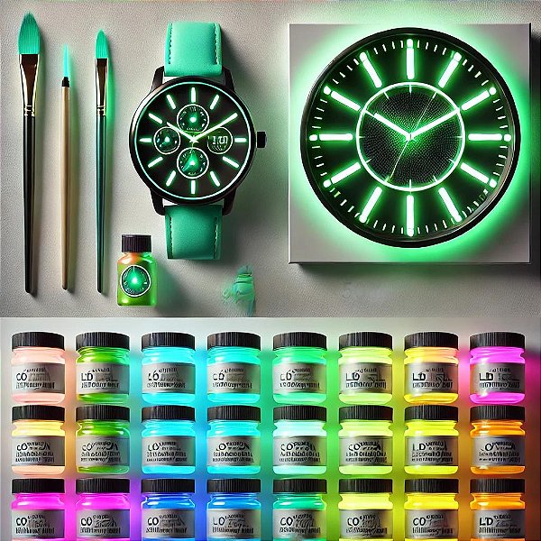 50ml Tinta Glow Corion Pre Mixed Luminosa Lumix p/ pintura ponteiro quadrante de relogio p/ brilhar no escuro.