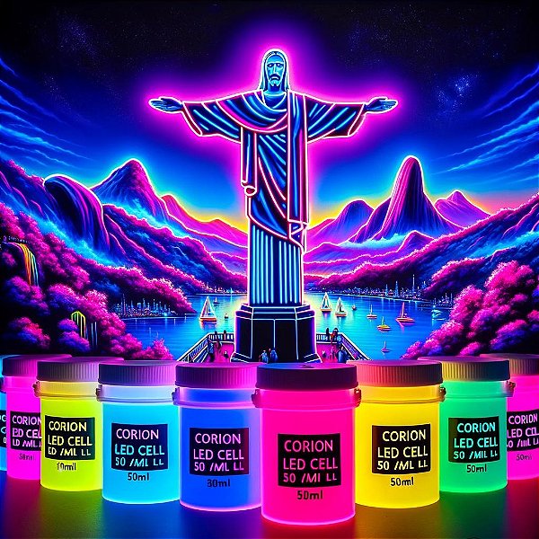 Quadro: Tinta Glow Corion 50ml Para Pintar Quadro e Telas que Brilham no Escuro Sem Luz Negra