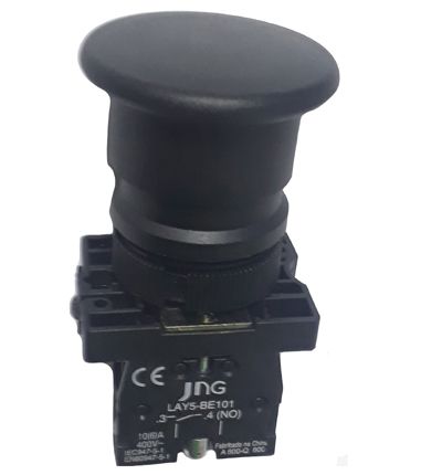 LAY5-EC2 BOTÃO PULSADOR COGUMELO 22MM PLÁSTICO 1NA PRETO 12793 JNG