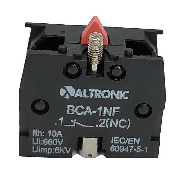 BCA-1NF BLOCO DE CONTATO PARA BOTÃO DE COMANDO 10A 660V 6KV ALTRONIC