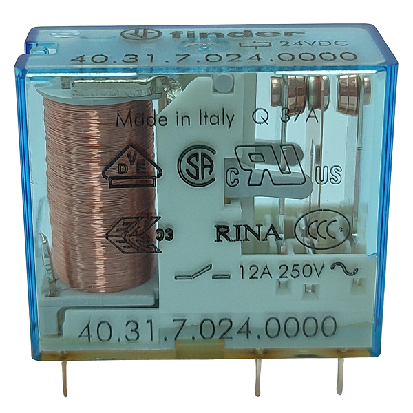 40.31.7.024.0000 RELÉ PARA PCI 1 CONTATO REVERSÍVEL 24 VDC FINDER