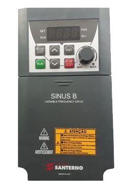 SINUS B PLUS 0005 2S BA1K2 INVERSOR DE FREQUÊNCIA MONOFÁSICO 200-240VAC 3CV ZZ0131013 SANTERNO