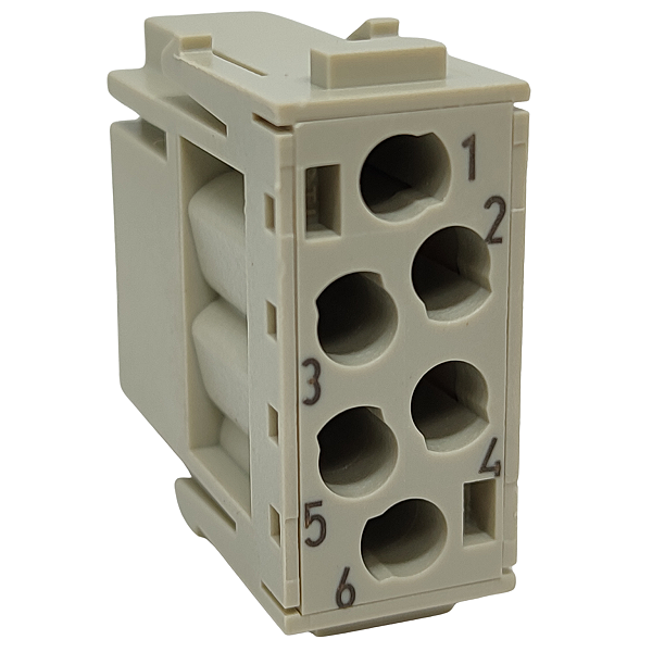 HC-M-06-MOD-ST MÓDULO DE CONTATO FÊMEA/MACHO 6 PÓLOS CONEXÃO PARA CRIMP CINZA 1663459 PHOENIX CONTACT