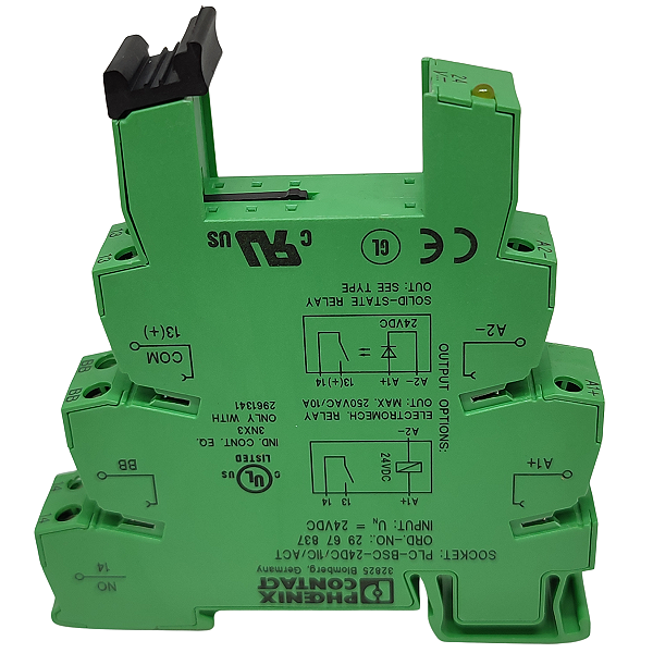 PLC-BSC- 24DC/ 1IC/ACT BASE DO RELÉ CONEXÃO DE CONDUTOR DE RETORNO DE CARGA 2967837 PHOENIX CONTACT