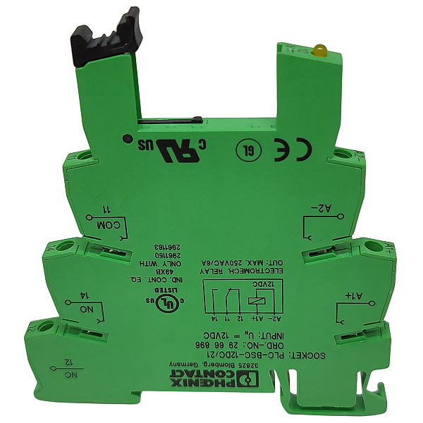 PLC-BSC- 12DC/21 BASE DO RELÉ CONEXÃO PARAFUSO 2966896 PHOENIX CONTACT