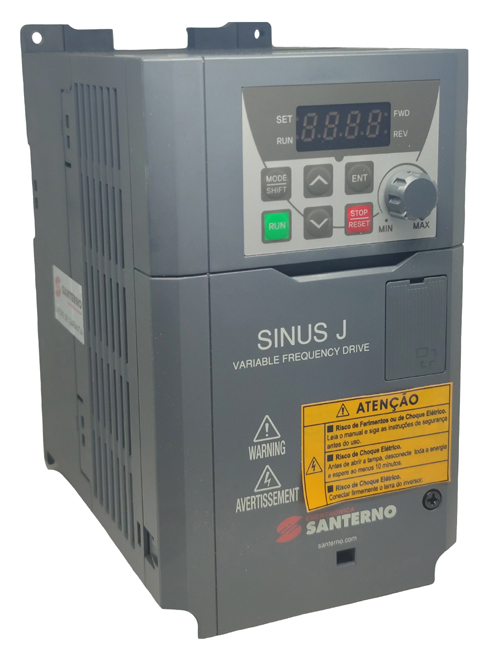 SINUS J 0003 4T BA2K2 INVERSOR DE FREQUÊNCIA TRIFÁSICO 3VC 5,1A 380-480V ZZ0173012 SANTERNO