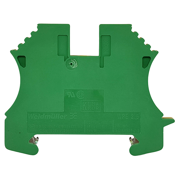WPE 2.5 /35 CONECTOR CONEXÃO A PARAFUSO 2,5 MM² 300A VERDE/AMARELO 1010000000 WEIDMULLER