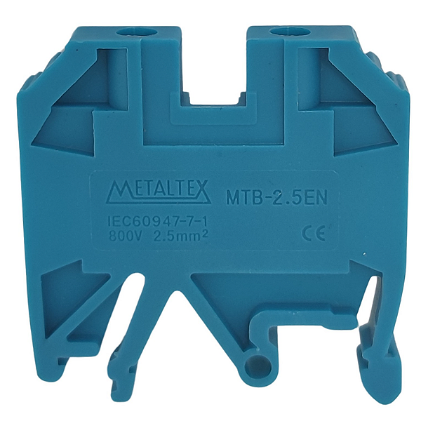 MTB2.5EN-AZ CONECTOR DE PASSAGEM 2,5MM PARA TRILHOS TS32 E TS35 AZUL I13546 METALTEX