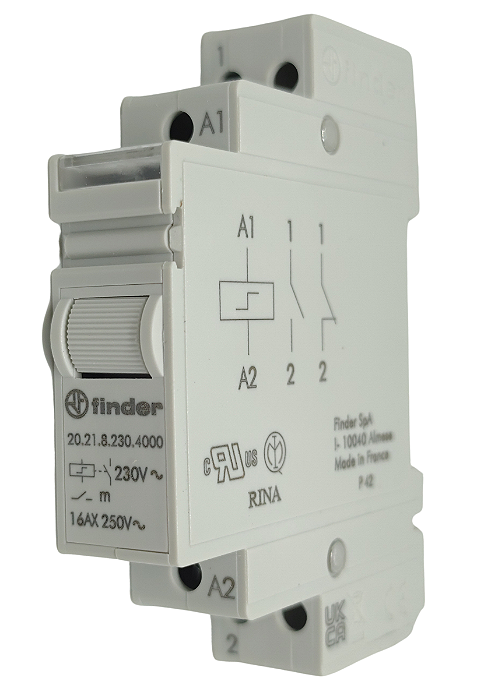 20.21.8.230.4000 RELÉ IMPULSO 1 PÓLO 230VCA FINDER