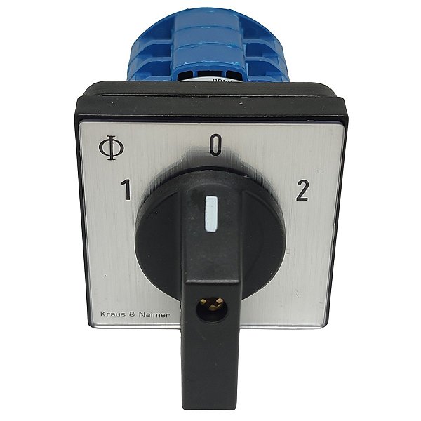CA10.A212.600.E CHAVE DE TRANSFERÊNCIA 1-0-2 DE 20A 3 POLOS FRONTAL 48X48MM KRAUS & NAIMER