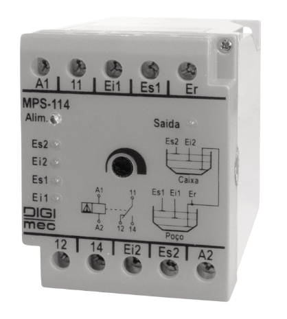 MPS-114 RELÉ DE NÍVEL ELETRÔNICO MICROPROCESSADO 220V 3VA 24VCA DIGIMEC