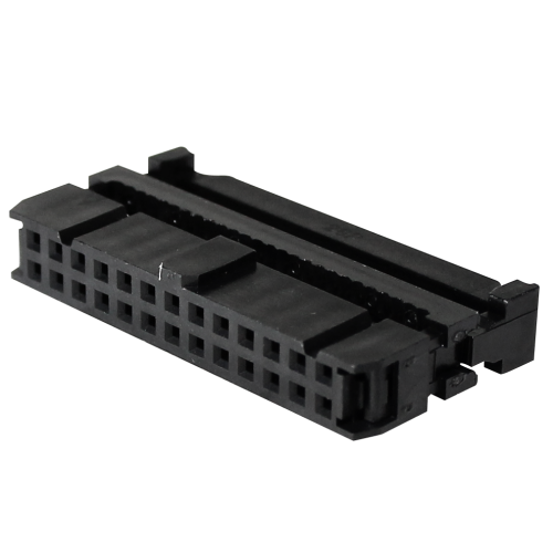 L-26 CONECTOR LATCH FÊMEA PARA CABO PLANO COM ALIVIADOR 26 VIAS (2X13) PRETO PASSO 2,54MM I04488 METALTEX
