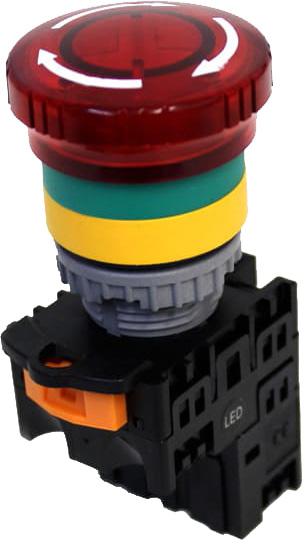 TN2IK7R-L1B BOTÃO DE EMERGÊNCIA 22MM COM TRAVA ILUMINADO VERMELHO 24V 1NF I18473 METALTEX