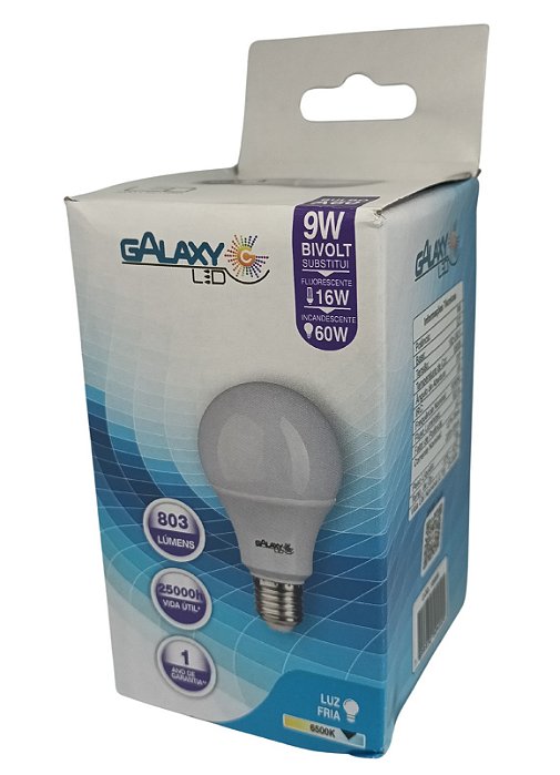 1008R LÂMPADA LED BULBO A60 9W 6500K E27 BIVOLT GALAXY LED