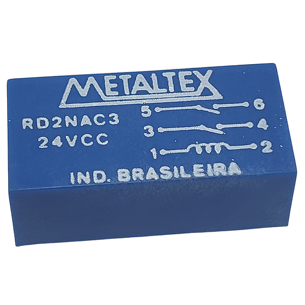 RD2NAC3 RELÉ REED 2 CONTATOS NA TENSÃO DE BOBINA 24 VCC P01632 METALTEX