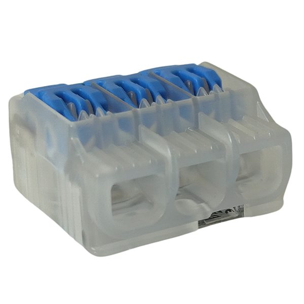 K007-1693 CONECTOR DE EMENDA ALAVANCA ENGATE RÁPIDO 3 VIAS WECO 50 UNID.