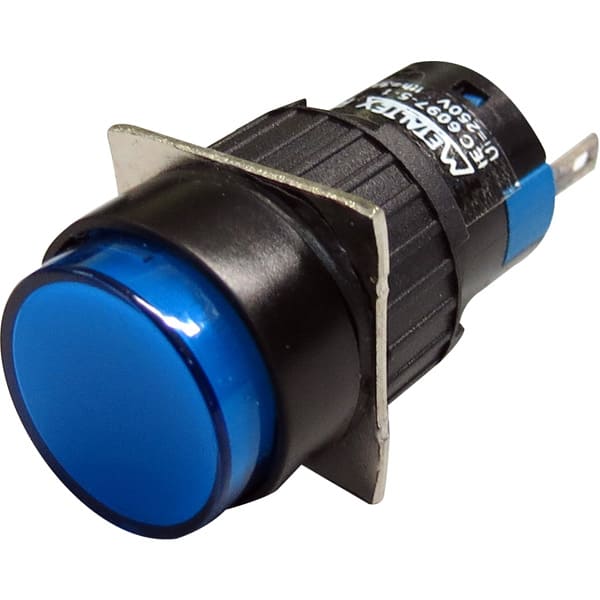 P16-PR7-BL SINALEIRO LED 16MM REDONDO 24V AZUL METALTEX