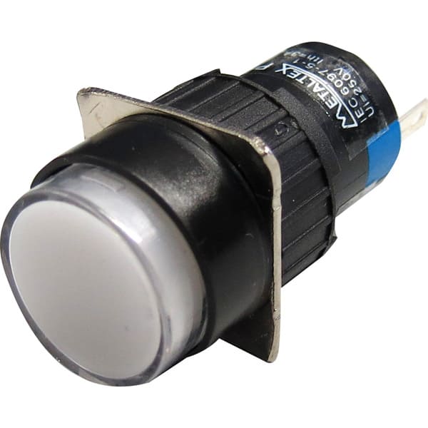 P16-PR7-W SINALEIRO LED 16MM REDONDO 24V BRANCO I09262 METALTEX
